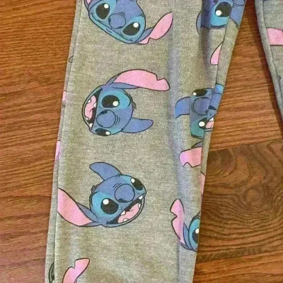 Disney Youth Fleece Lined Sweatpants Stitch Graphic POCKETS size Small - Picture 3 of 10